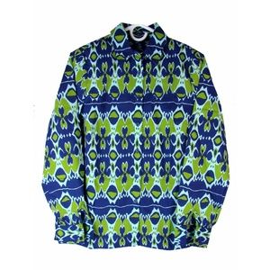 JNY Stretch Cotton Ikat Print Shirt - S 41" Bust